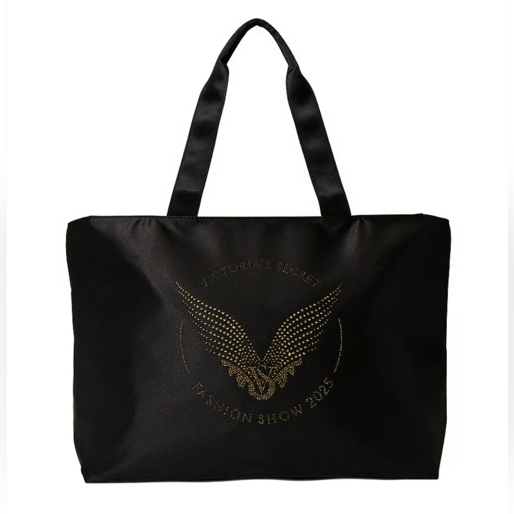 NWT Victoria's Secret 2025 Fashion Show Black Angel Wings Large Tote Bag